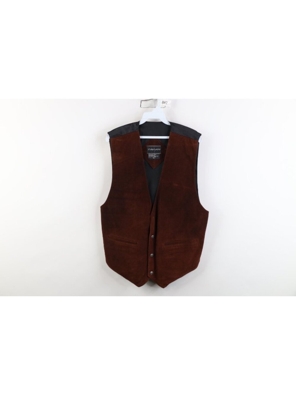 Vintage 90s Streetwear Mens XL Distressed Buckle Back Suede Leather Vest Jacket